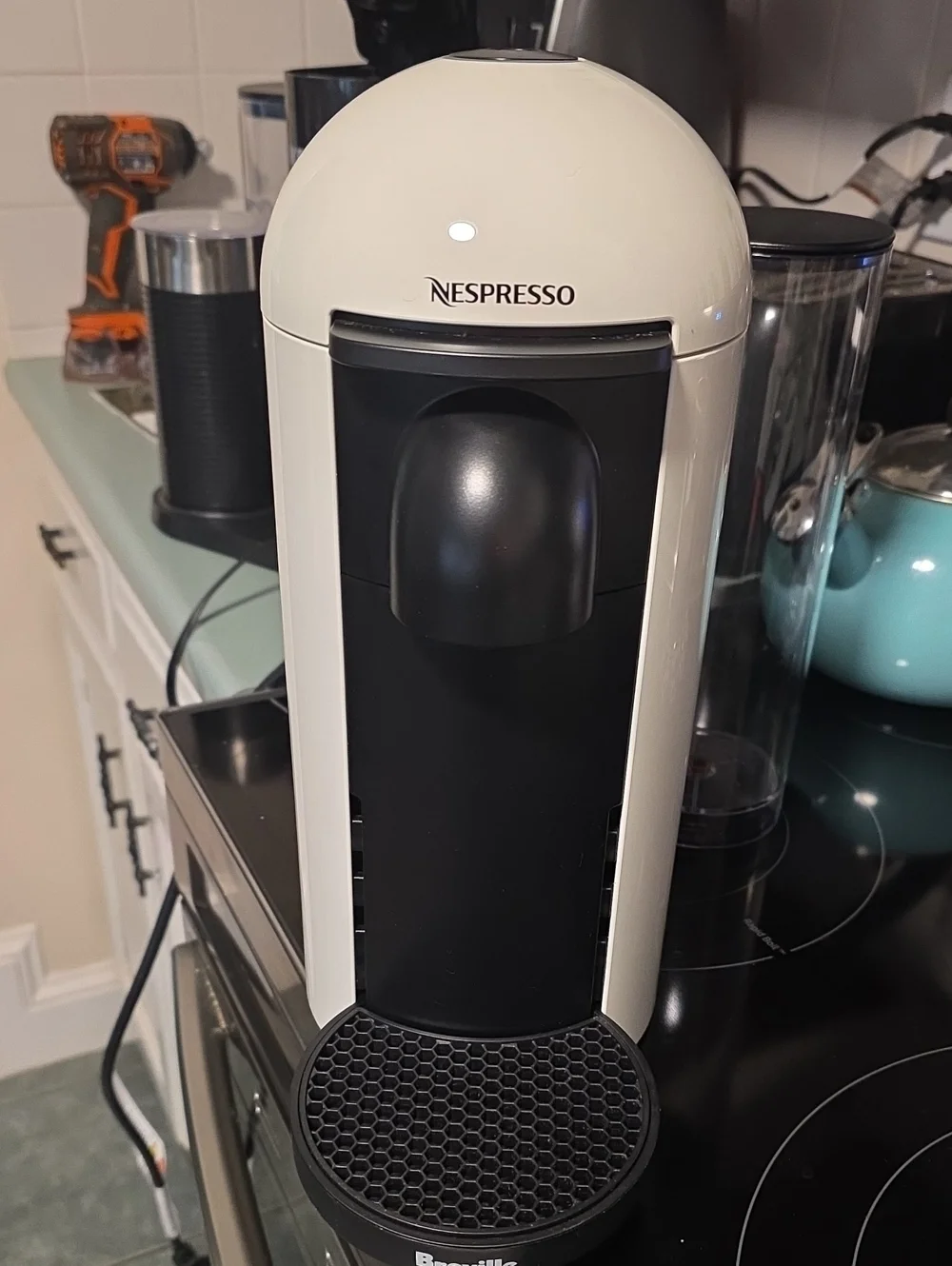 Nespresso Capsule Coffee Maker in Off-White and Black